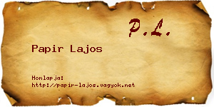 Papir Lajos névjegykártya